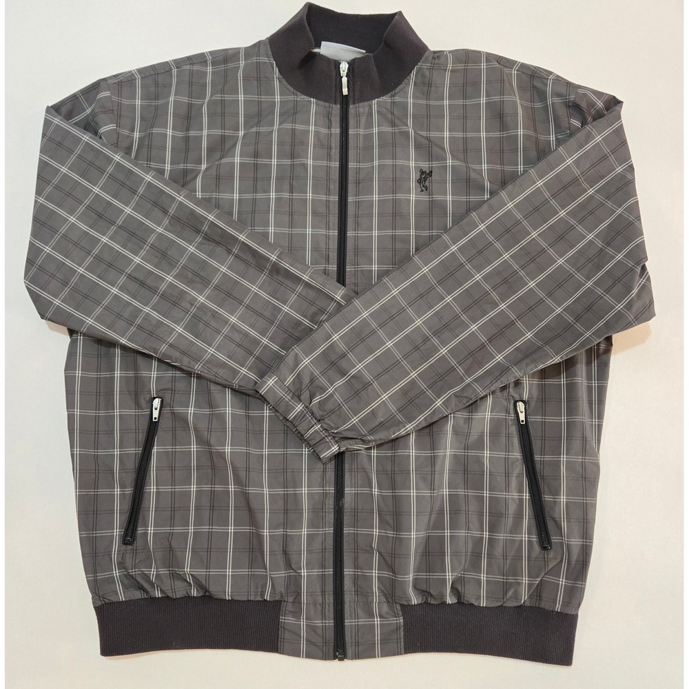 Ashworth Mens Full Zip Plaid Golf Jacket Windbreaker Lightweight Outerwear 2XL